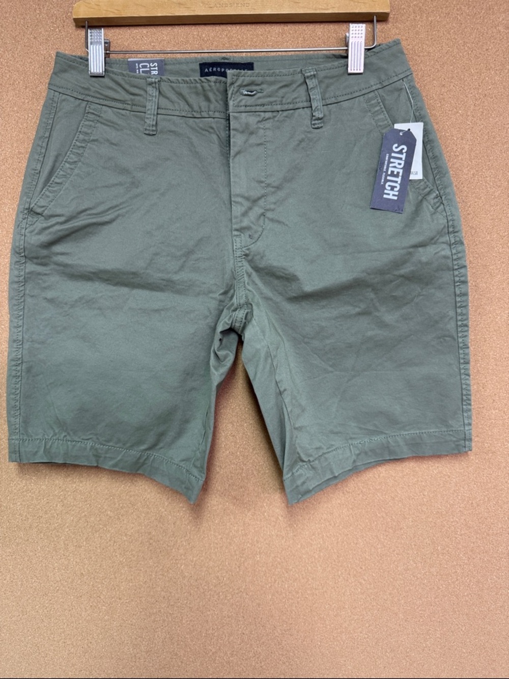 Aeropostale Women's Flat Front Shorts - Olive Green